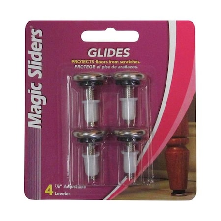 Magic Sliders Magic Sliders 5005783 0.87 x 4 in. Steel Adjustable Leveling Glide - 4 per Pack 5005783